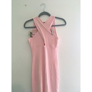 Baby pink Body con midi ASOS dress!